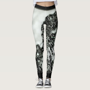 Big Cat Models: Vergrote Sneeuwluipaard & Welp 01- Leggings
