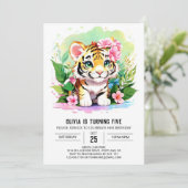 Big Cat Oerwoud Tijgerwelp Verjaardag Kaart (Staand voorkant)