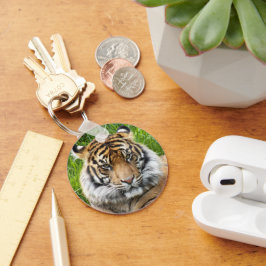 Big Cat Sumatran Tiger Foto Sleutelhanger
