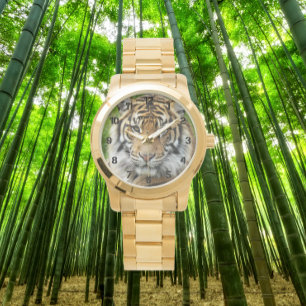 Big Cat Sumatran tijger met zwarte cijfers Horloge