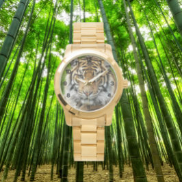 Big Cat Sumatran tijger met zwarte cijfers Horloge