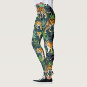 Big Cat Tiger Naadloos Patroon Leggings (Links)