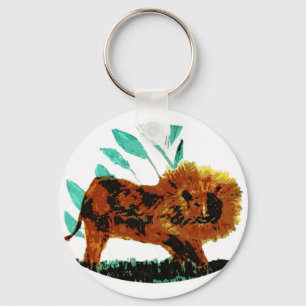 Big Cat Wildlife Art Lion Sleutelhanger
