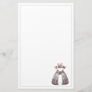 Big Cats Snuggle Voeg Jouw naam Kinder toe Briefpapier