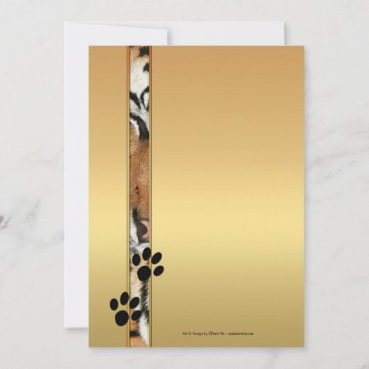 Big Cats Tiger Gold Post Weddenschap Kaart (Achterkant)