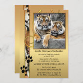 Big Cats Tiger Gold Post Weddenschap Kaart (Voorkant / Achterkant)