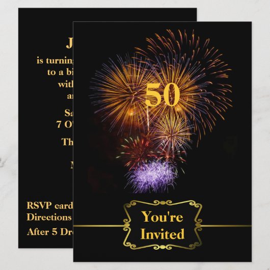 Big Celebration Birthday Uitnodiging (Voorkant / Achterkant)