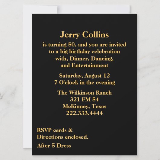 Big Celebration Birthday Uitnodiging (Achterkant)