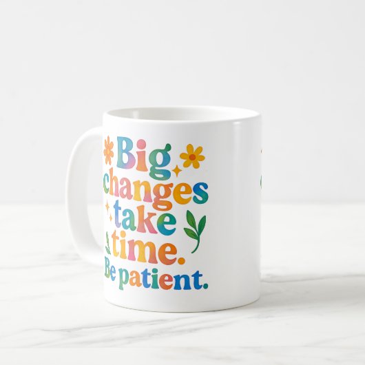 Big changes take time - Mug Koffiemok (Voorkant links)