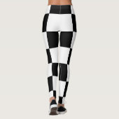 Big Checkered Pattern Black en White Modern Leggings (Achterkant)