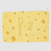 "Big Cheese" Creamy Yellow Cheese met Holes Golfhanddoek (Horizontaal)
