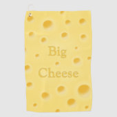 "Big Cheese" Creamy Yellow Cheese met Holes Golfhanddoek (Voorkant)