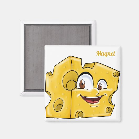 Big Cheese - Grappig geel cartoon karakter Magneet (Voorkant / Achterkant)