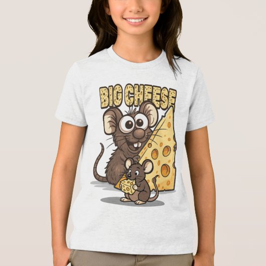 BIG CHEESE Quote – Fun Bold Humor and Confidence Tri-Blend Shirt (Voorkant)