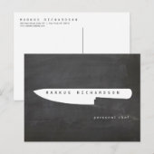 Big Chef Knife Logo 2 Chef, catering Briefkaart (Voorkant / Achterkant)