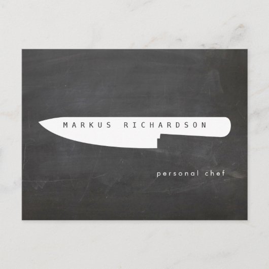 Big Chef Knife Logo 2 Chef, catering Briefkaart (Voorkant)
