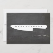 Big Chef Knife Logo 2 Chef, Catering Flat Notecard Notitiekaartje (Voorkant)