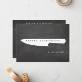 Big Chef Knife Logo 2 Chef, Catering Flat Notecard Notitiekaartje (Voorkant / Achterkant in situ)