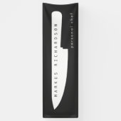 Big Chef Knife Logo 2 voor Chef voor persoonlijk g Spandoek (Verticaal)