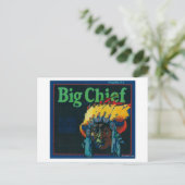 Big Chief Oranje LabelOntario, CA Briefkaart (Staand voorkant)
