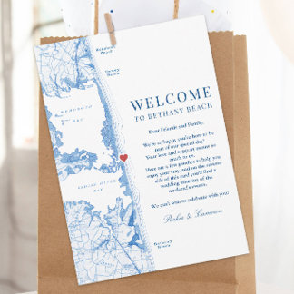 Big Chill Beach Club Wedding Itinerary Welcome Bedankkaart
