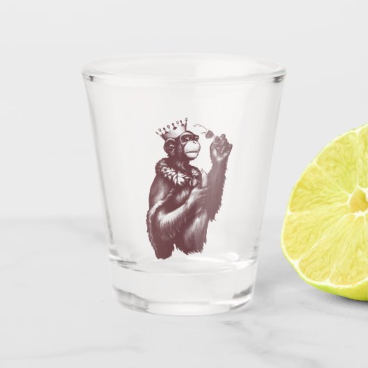 Big Chimpin' (Monochroom) Shot Glas (Voorkant)