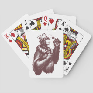 Big Chimpin' (zwart-wit) Pokerkaarten