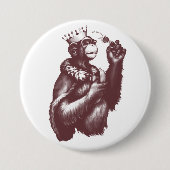 Big Chimpin' (zwart-wit) Ronde Button 7,6 Cm (Voorkant)