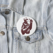 Big Chimpin' (zwart-wit) Ronde Button 7,6 Cm (In situ)