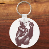 Big Chimpin' (zwart-wit) Sleutelhanger (Voorkant)