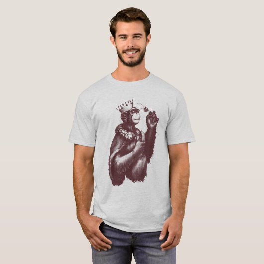 Big Chimpin' (zwart-wit) T-shirt (Voorkant volledig)