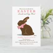 Big Chocolate Bunny Easter-uitnodiging Kaart (Staand voorkant)