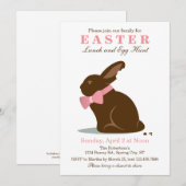 Big Chocolate Bunny Easter-uitnodiging Kaart (Voorkant / Achterkant)