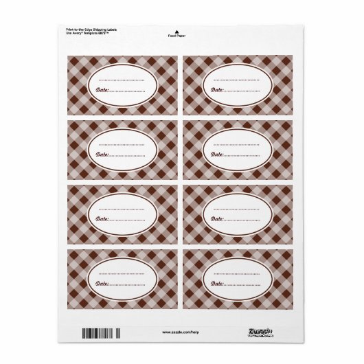 Big Chocolate Kitchen Labels (Full Sheet)