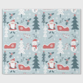 BIG Christmas Santa Claus Pattern Cadeaupapier (Vlak)