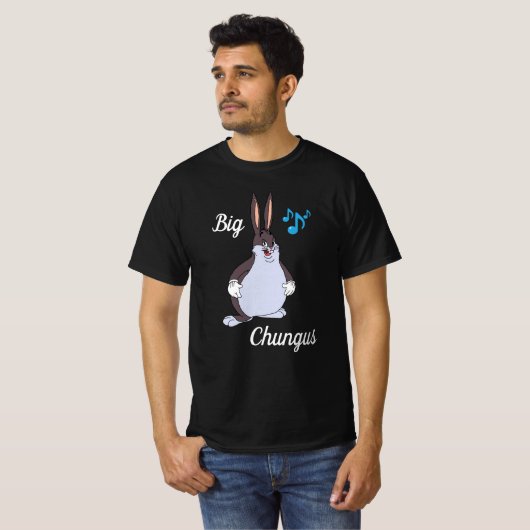 Big chungus -T-shirt, meme , cartoon rabbit, Funny T-shirt (Voorkant volledig)