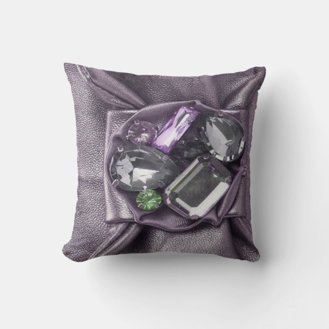 Big Chunky Paars Faux Jeweled Mojo Pillow Kussen (Voorkant)