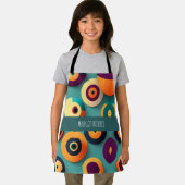 Big Circles Sinaasappel Blauw Geometrisch Patroon Schort (Insitu)