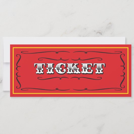 BIG  Circus Ticket Birthday Party Kaart (Achterkant)