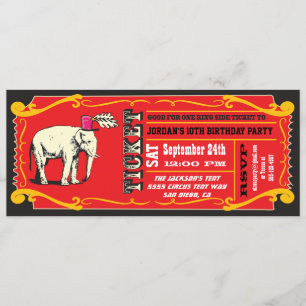 BIG  Circus Ticket Birthday Party Kaart