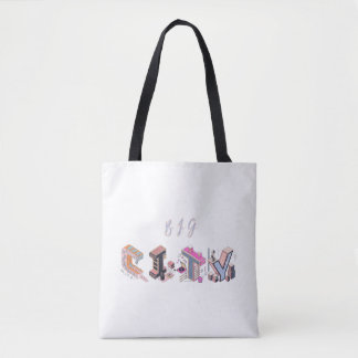 Big City Isometrische letter Canvas tas
