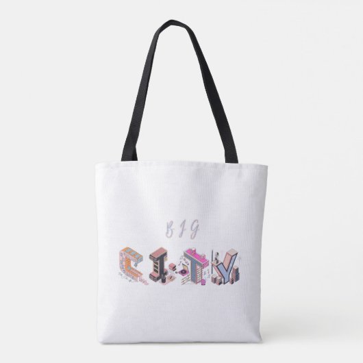 Big City Isometrische letter Canvas tas (Achterkant)