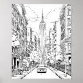 Big City Kleurplaat Poster (Voorkant)