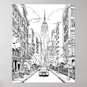 Big City Kleurplaat Poster