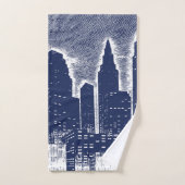 Big City Night Lights stadsgezicht skyline Bad Handdoek (Handdoek)