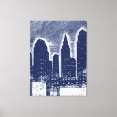 Big City Night Lights stadsgezicht skyline Canvas Afdruk (Voorkant)