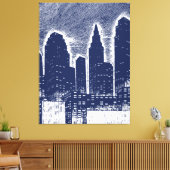 Big City Night Lights stadsgezicht skyline Canvas Afdruk (Insitu (Woonkamer))