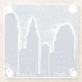 Big City Night Lights stadsgezicht skyline Glazen Onderzetter (Achterkant)