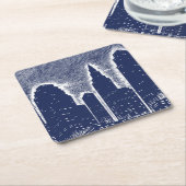 Big City Night Lights stadsgezicht skyline Kartonnen Onderzetters (Schuin)