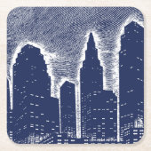 Big City Night Lights stadsgezicht skyline Kartonnen Onderzetters (Voorkant)